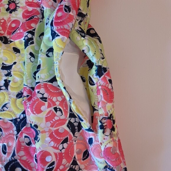 Women's Crown & Ivy Dress - Neon Color Embroidered Sleeveless  Size M - Picture 5 of 9